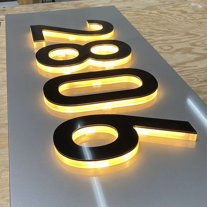 LED Backlit House Number Plaque – Customized Illuminated Address Marker