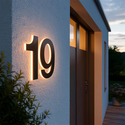Contemporary Lighted House Numbers – Custom Metal Address Sign for Homes & Offices