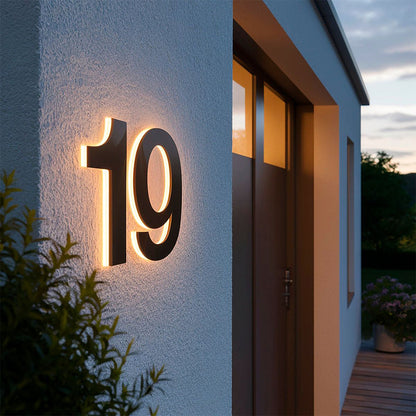 Contemporary Lighted House Numbers – Custom Metal Address Sign for Homes & Offices