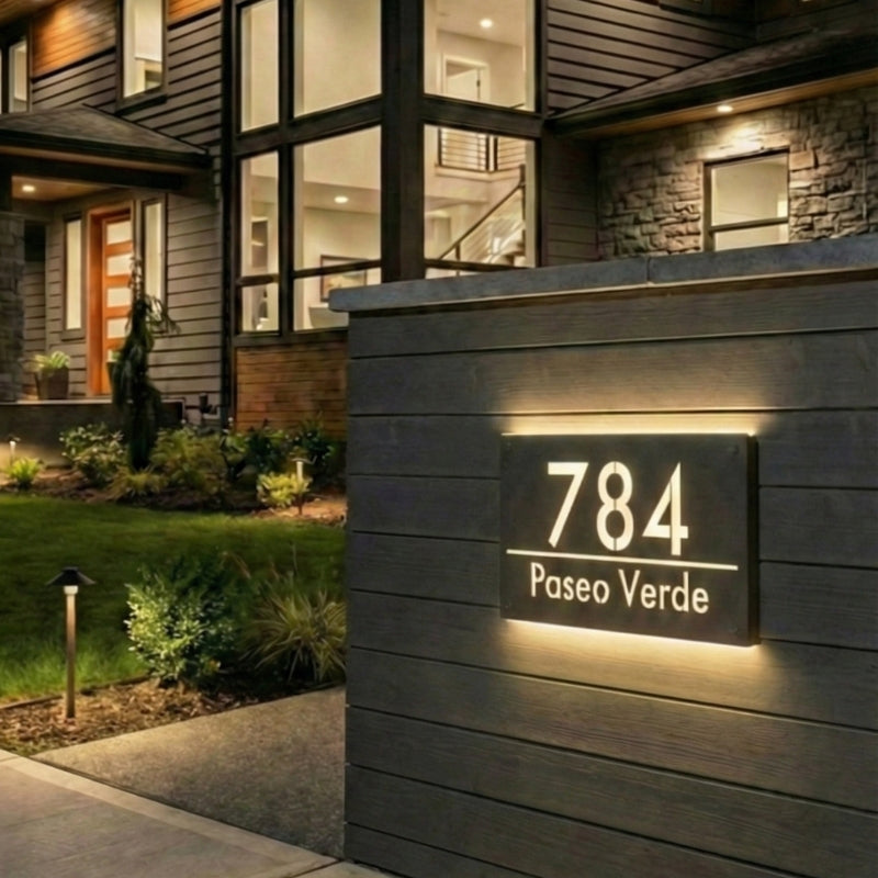 Custom LED Address Plaque