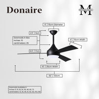 52-Inch Donaire 3-Blade Ceiling Fan with LED Light