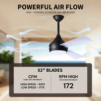 52-Inch Donaire 3-Blade Ceiling Fan with LED Light