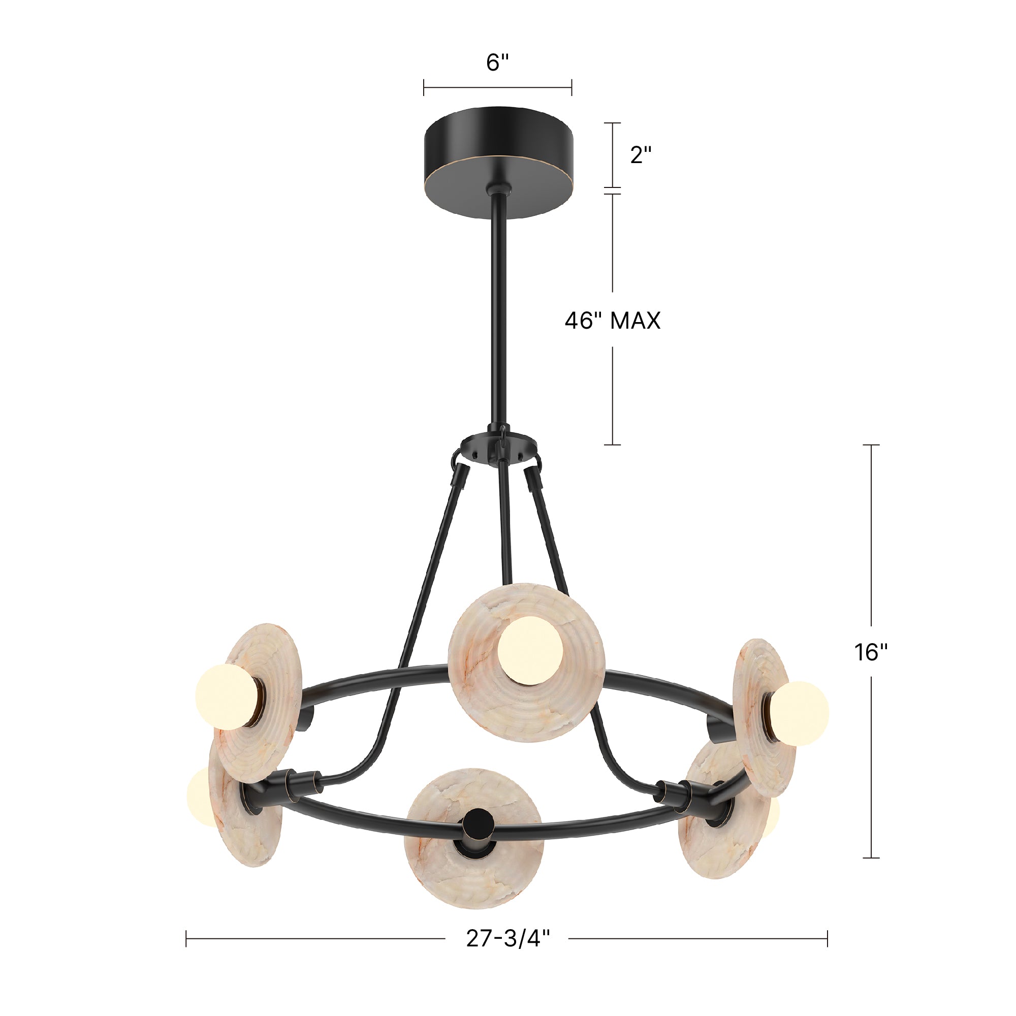 Dahlia 28-in Steel Chandelier