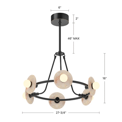 Dahlia 28-in Steel Chandelier