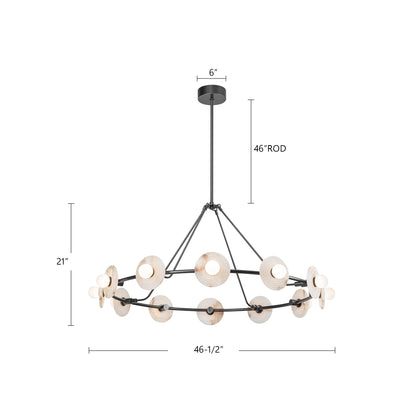 Dahlia 46-in Steel Chandelier