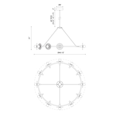 Dahlia 46-in Steel Chandelier