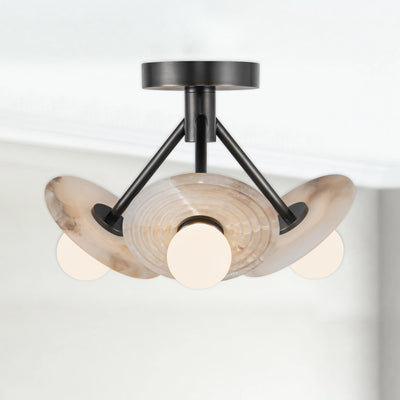 Dahlia 13-in Steel Semi-Flush Mount