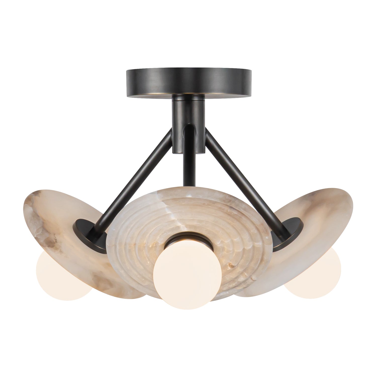 Dahlia 13-in Steel Semi-Flush Mount