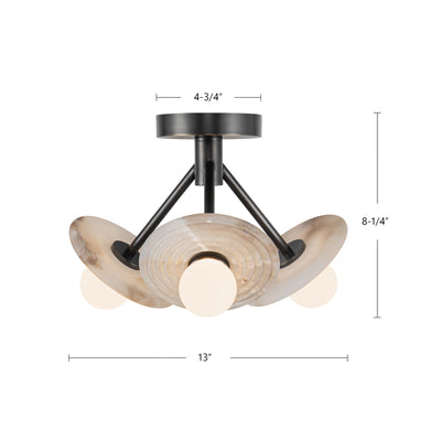 Dahlia 13-in Steel Semi-Flush Mount