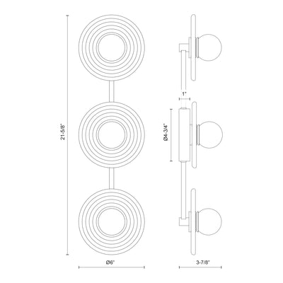 Dahlia 22-in Steel Vanity Light