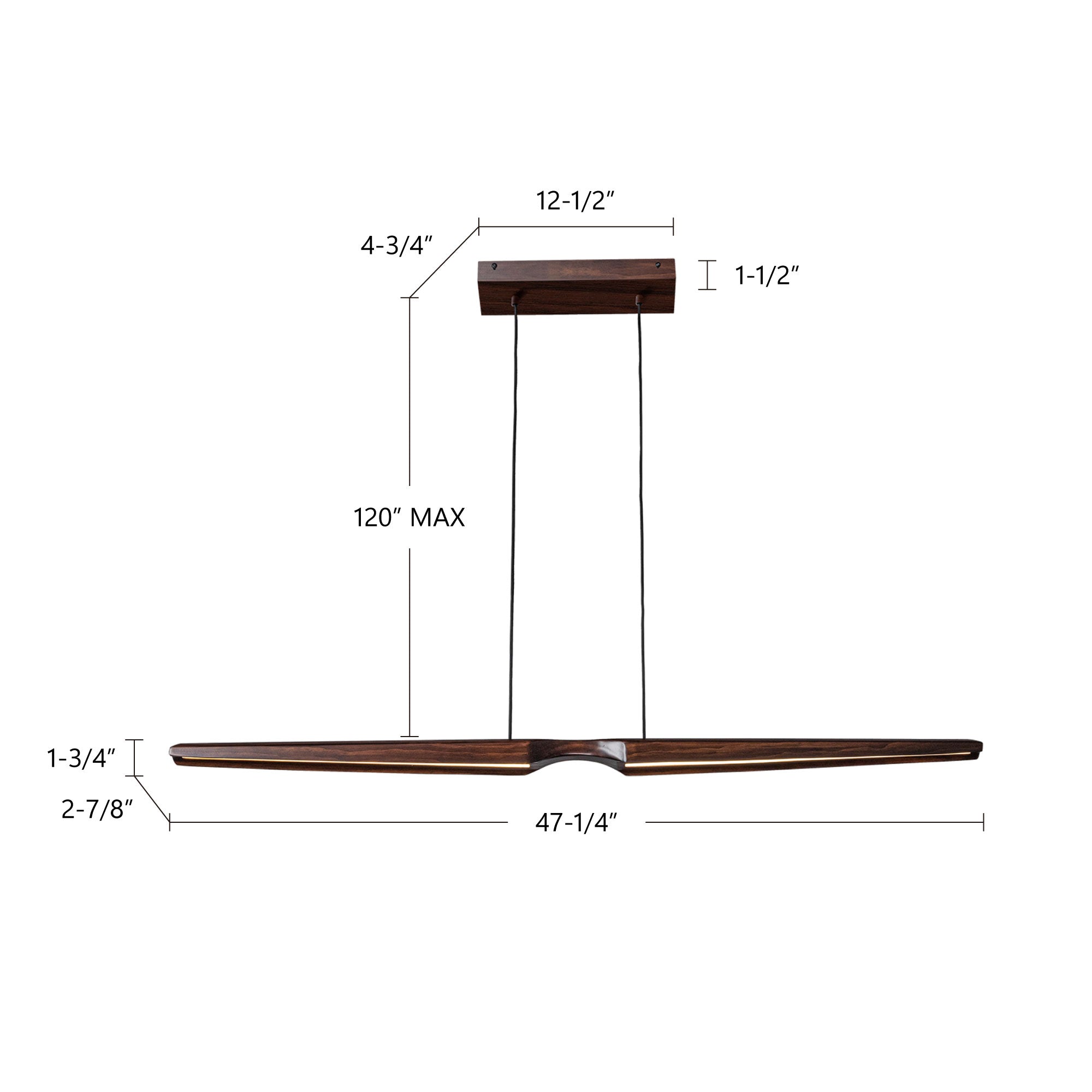 Dakota 42-in Steel Linear Pendant