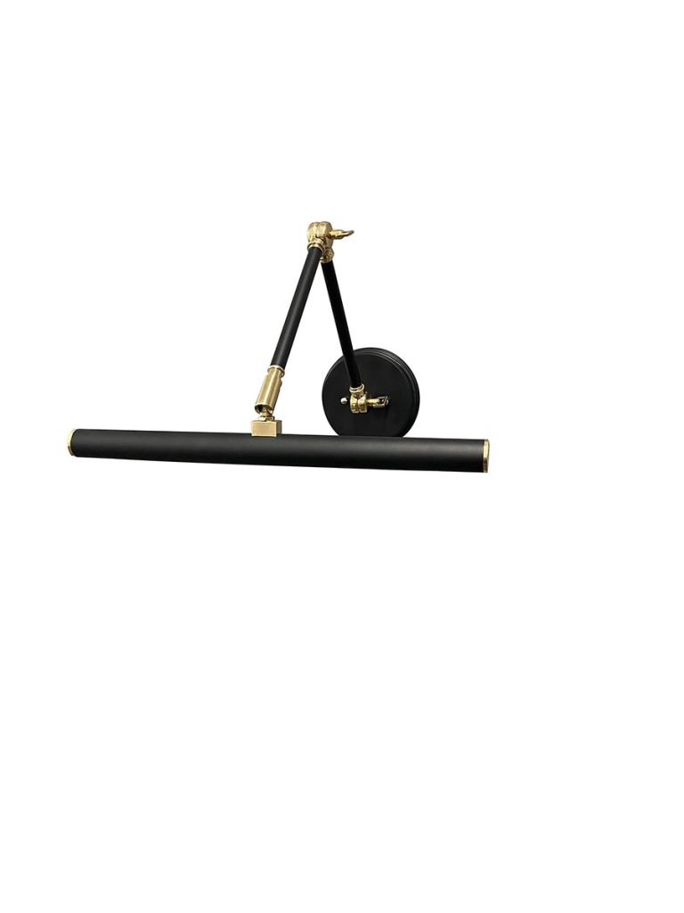 14-inch Amelia Black Polished Brass Direct Wire Picture Light