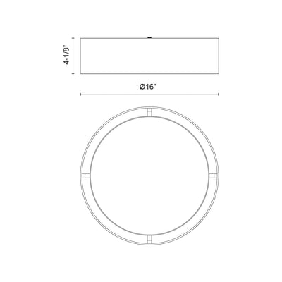 Dalton 16-in Steel Flush Mount