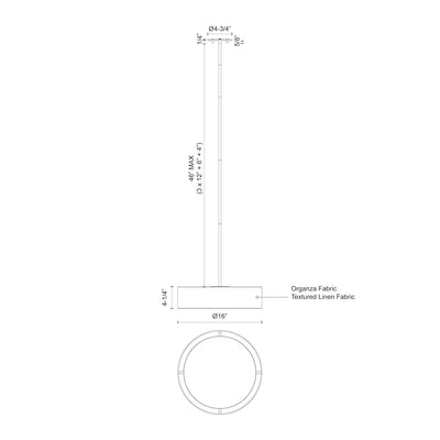 Dalton 16-in Steel Pendant