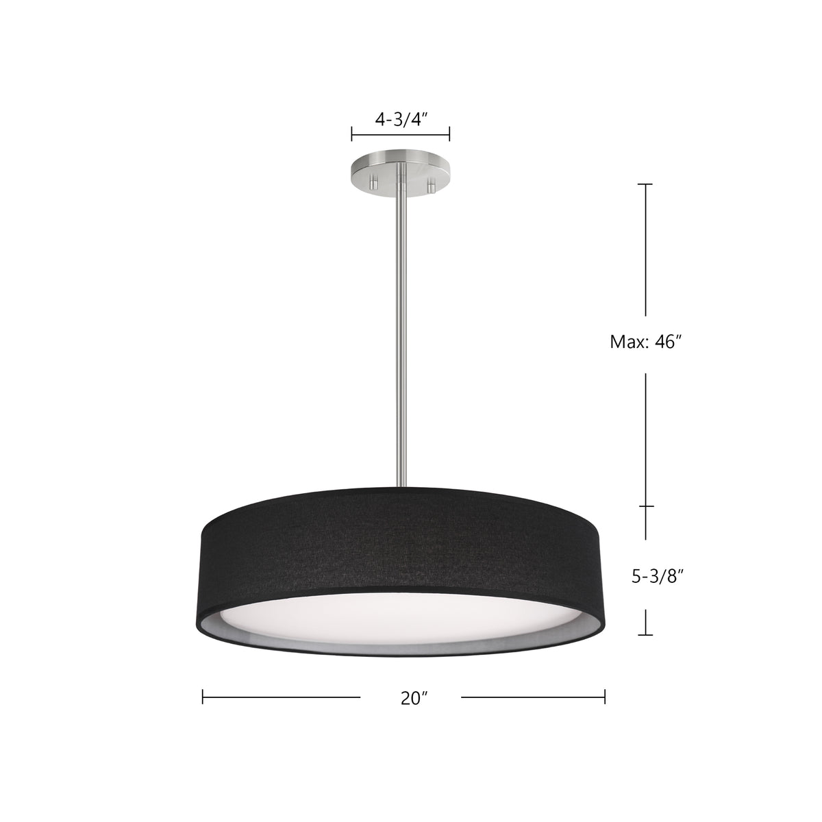 Dalton 20-in Steel Pendant