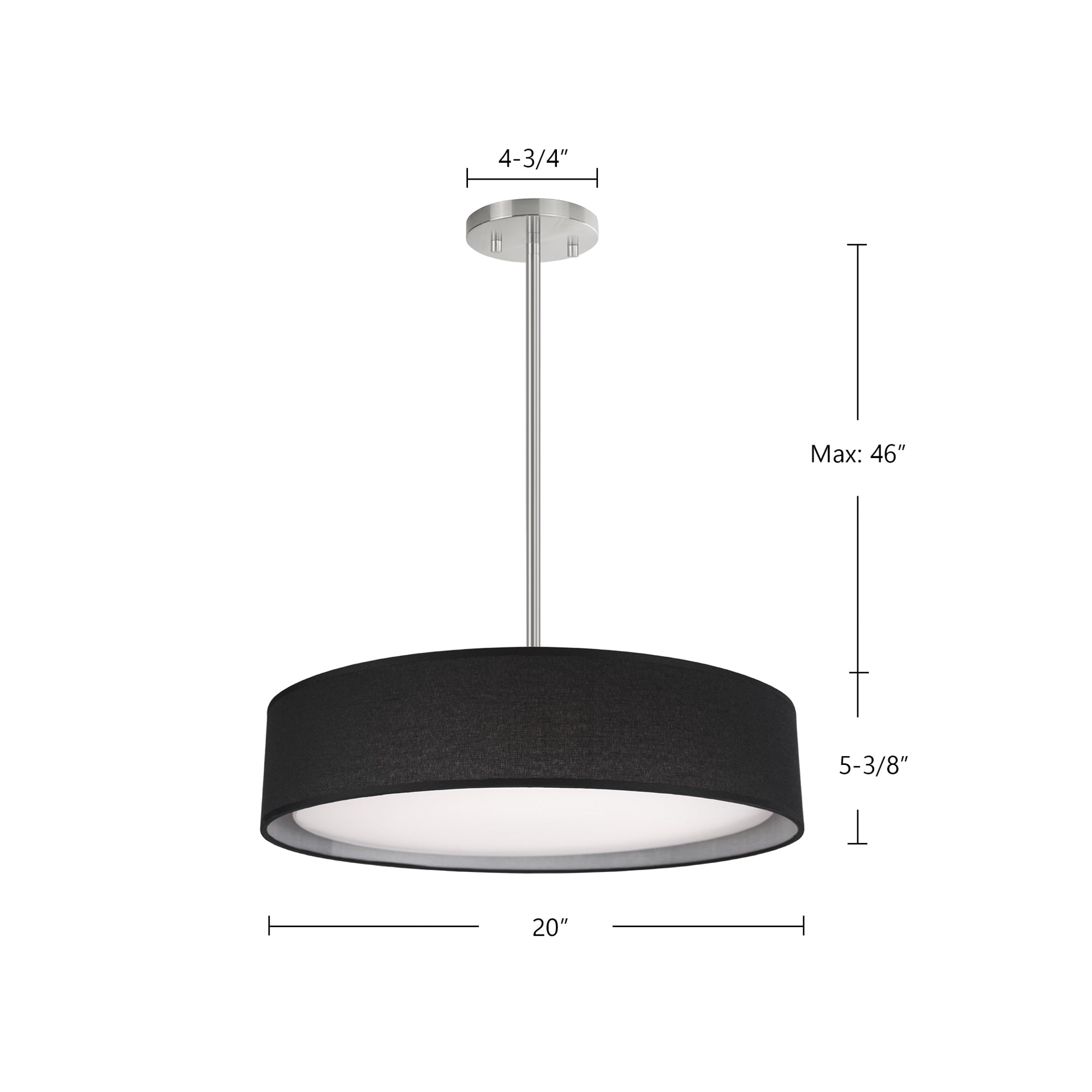 Dalton 20-in Steel Pendant