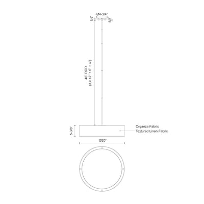 Dalton 20-in Steel Pendant