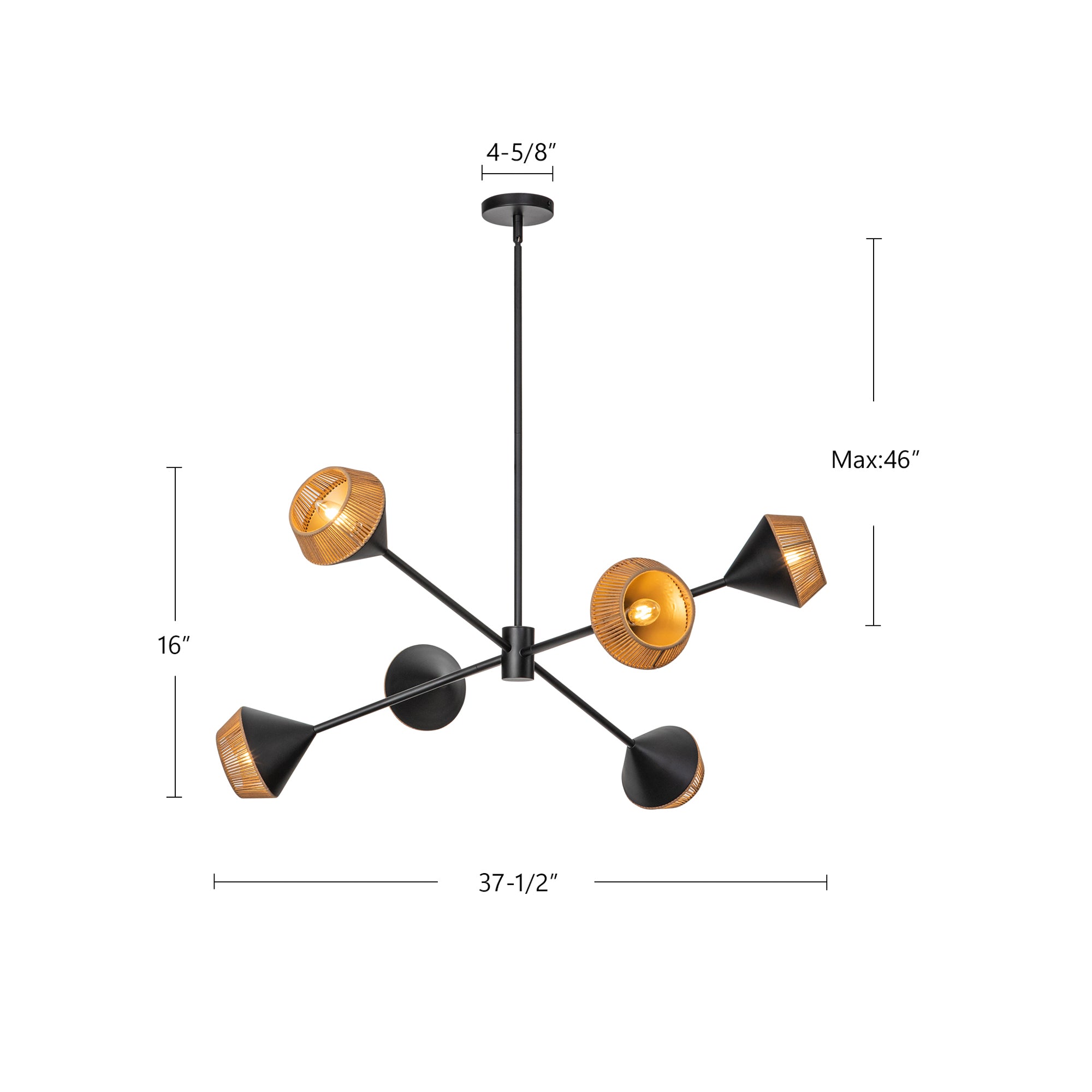 Daphne 38-in Steel Chandelier