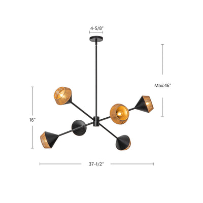 Daphne 38-in Steel Chandelier