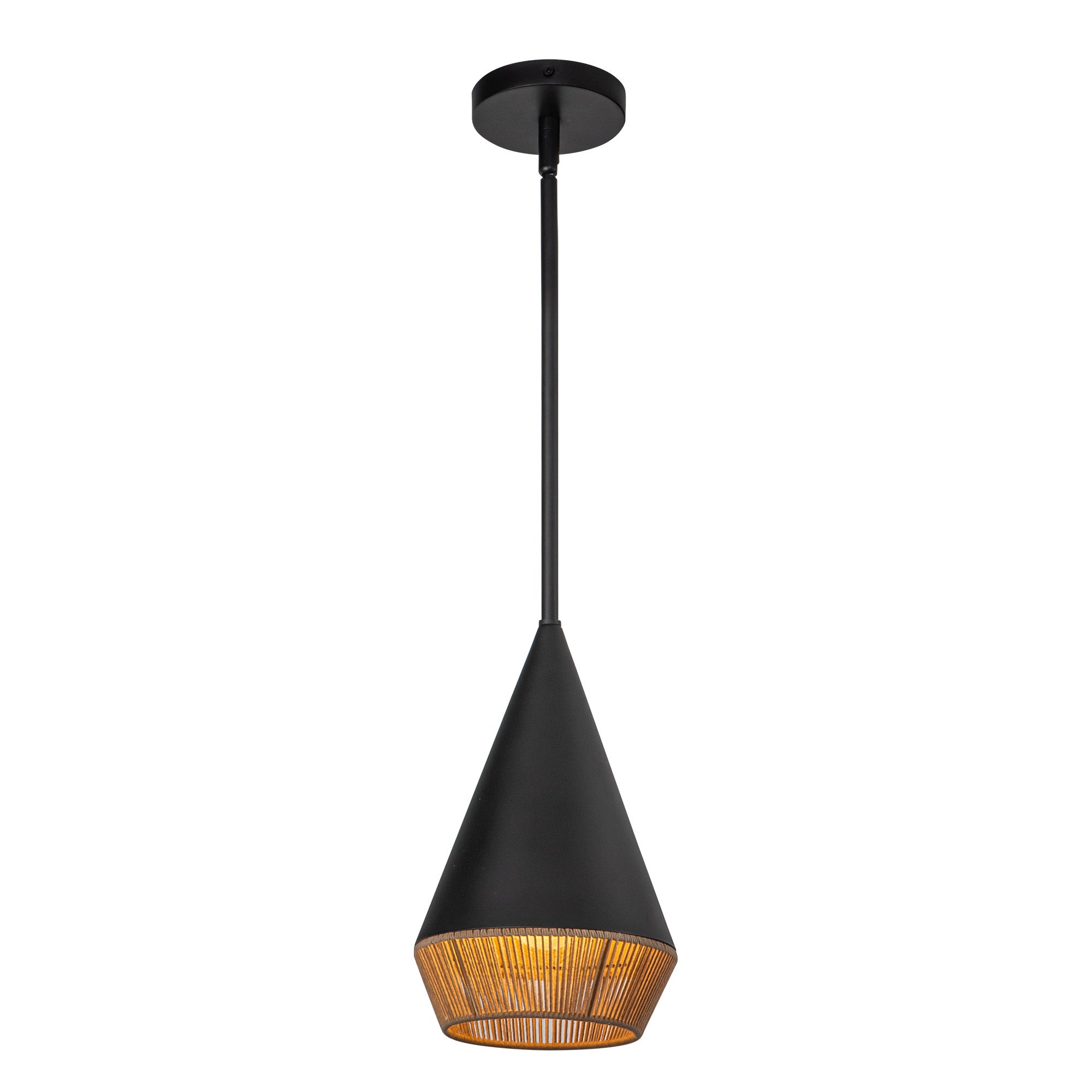 Daphne 7-in Rope-Wrapped Damp-Rated Pendant