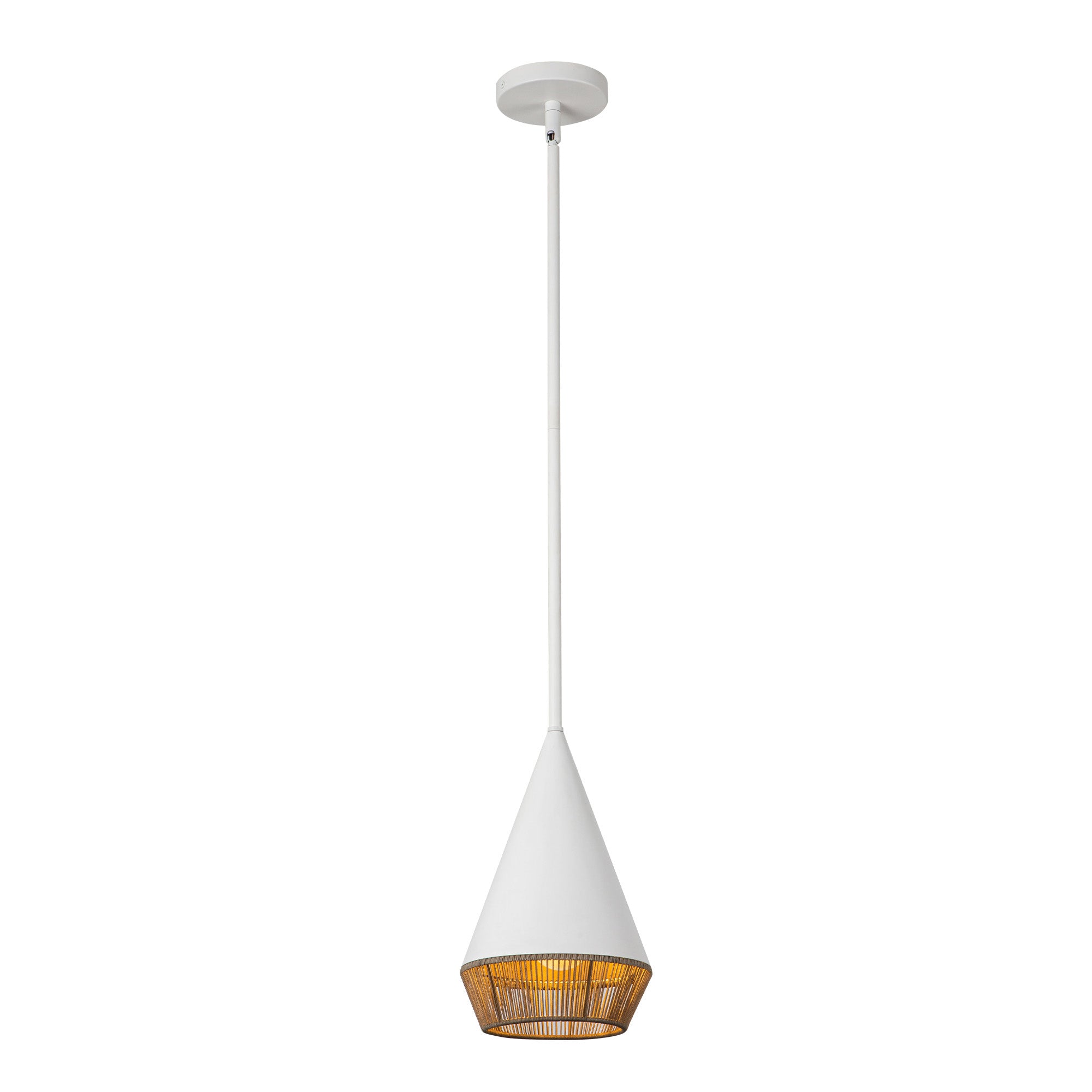 Daphne 7-in Rope-Wrapped Damp-Rated Pendant