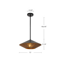 Daphne 15-in Steel Pendant