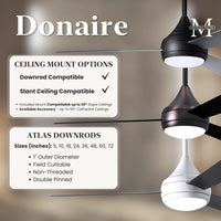 52-Inch Donaire 3-Blade Ceiling Fan with LED Light