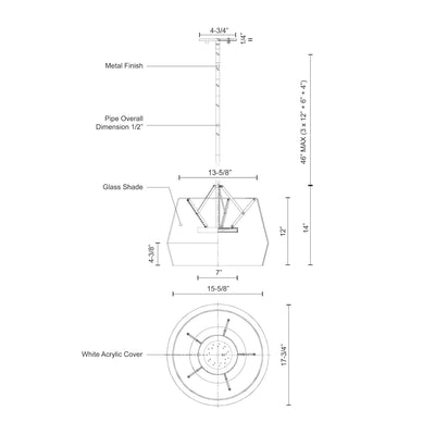 Deco 18-in Steel Pendant