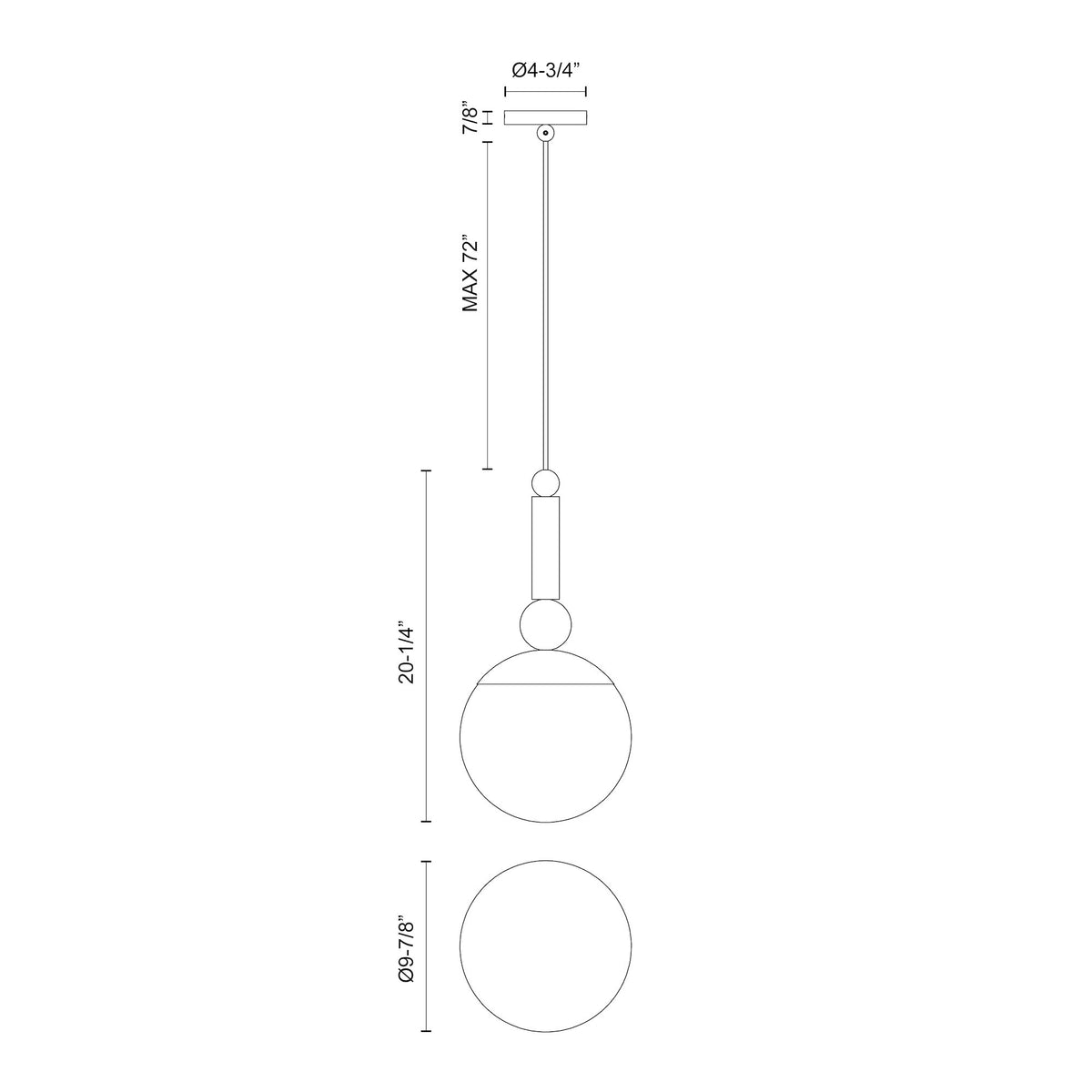 Delilah 10-in Steel Pendant