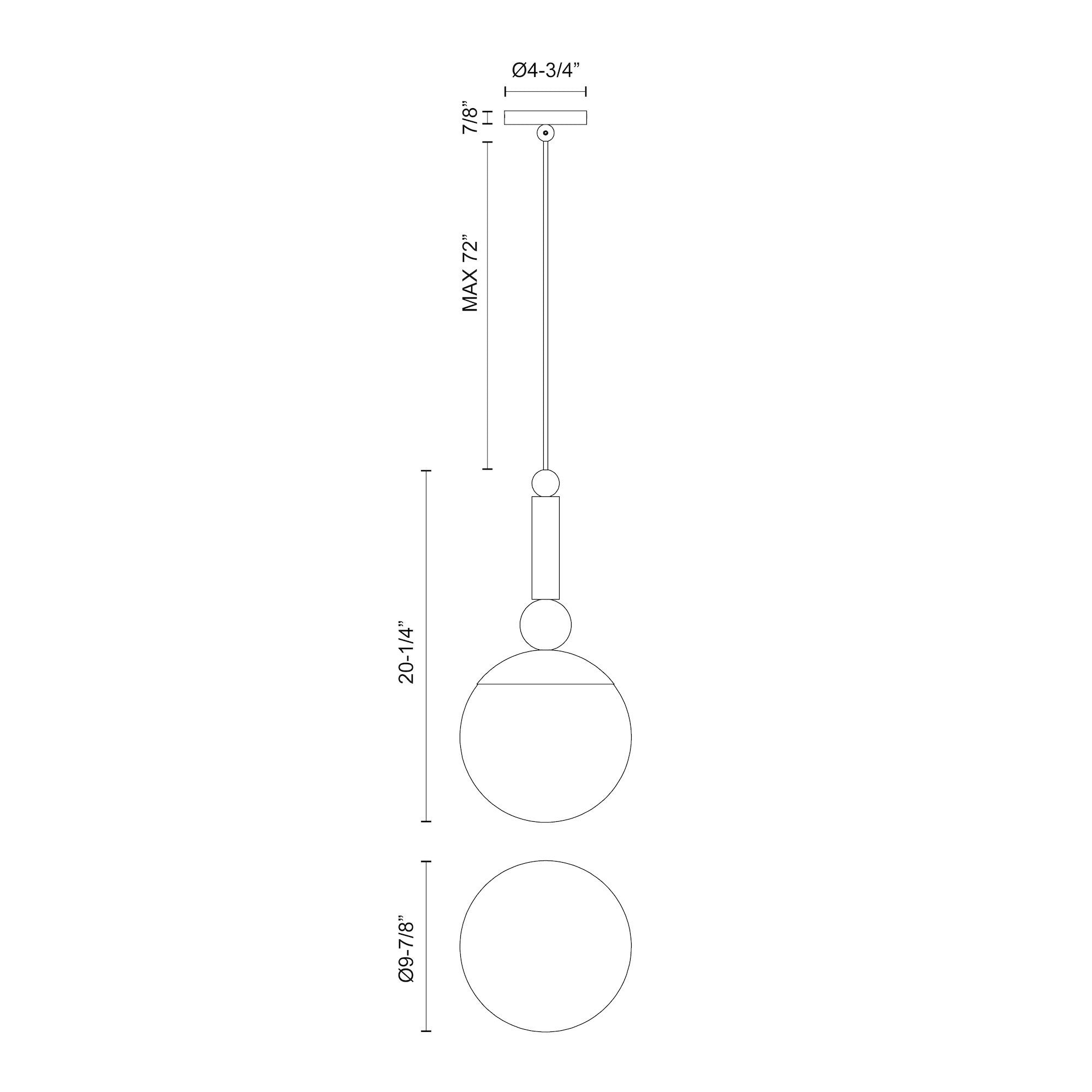 Delilah 10-in Steel Pendant