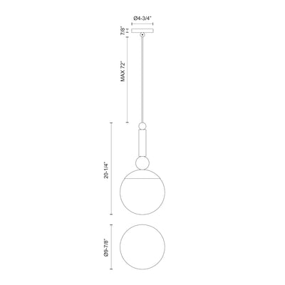 Delilah 10-in Steel Pendant