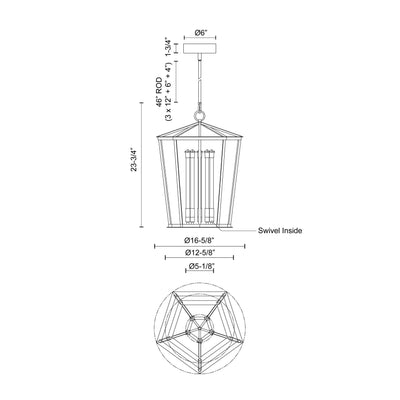 Delphine 22-in Steel Pendant