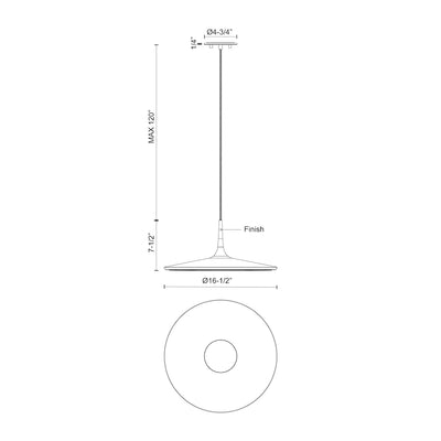 Disc 16-in Steel Pendant