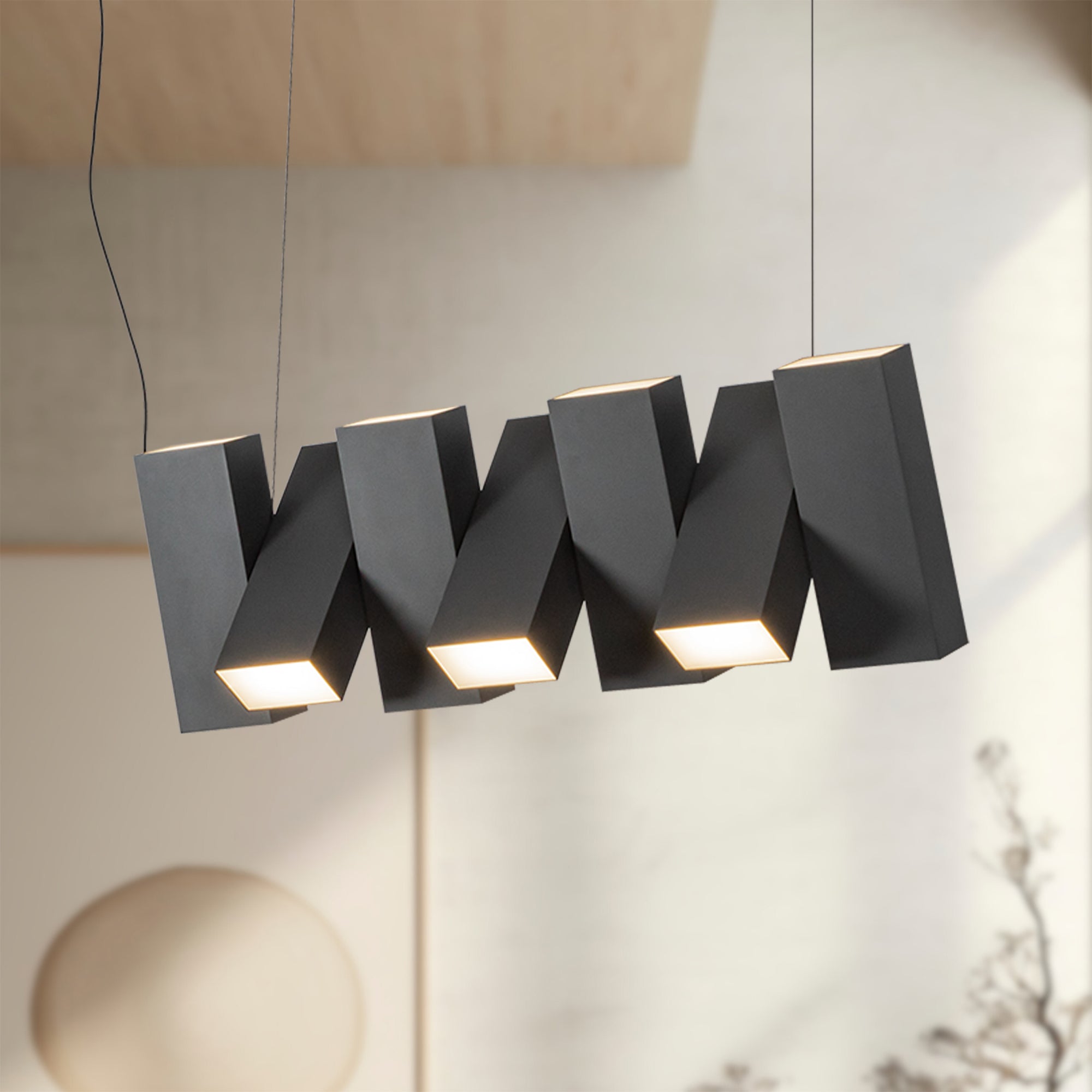 Domino 35-in Up and Down Linear LED Pendant