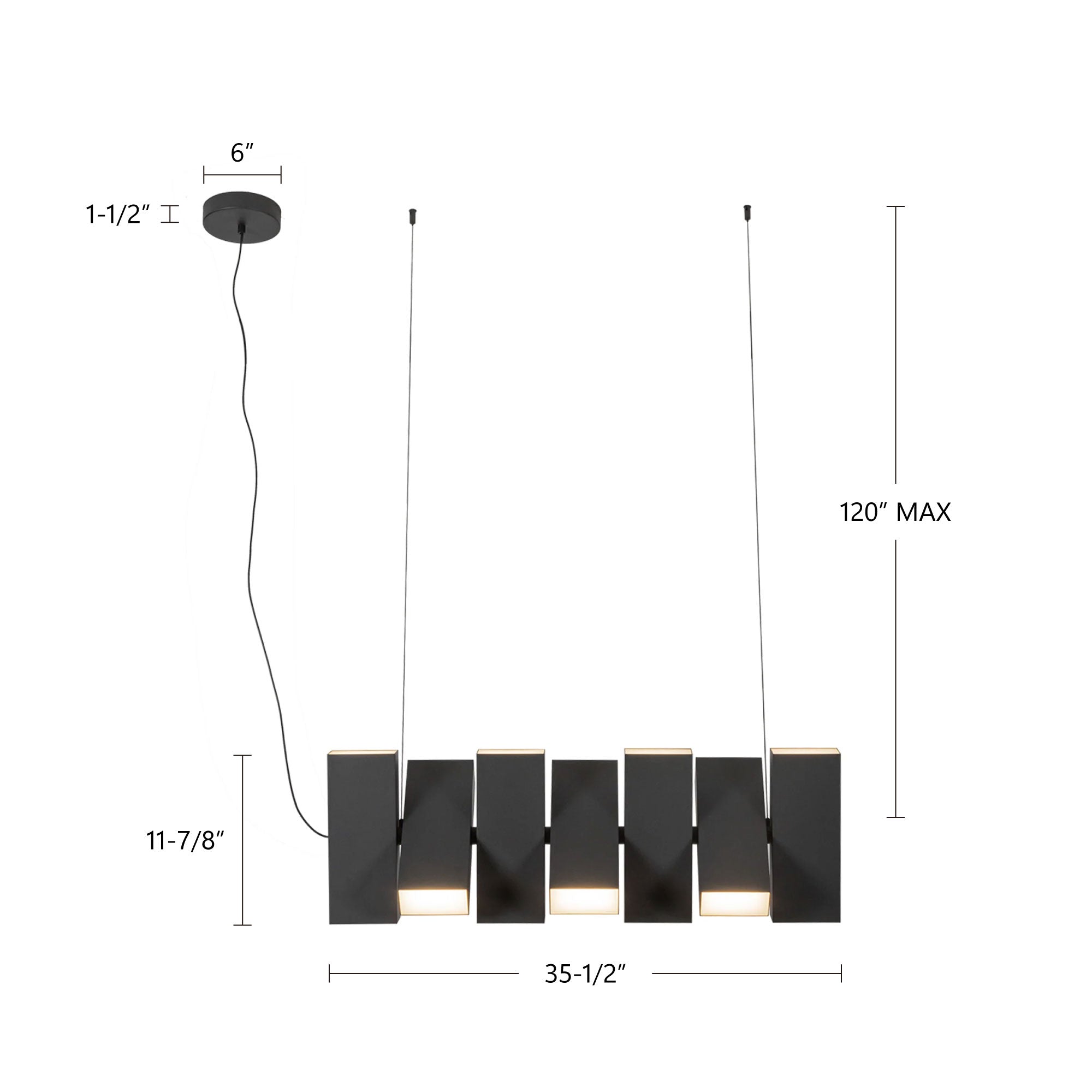 Domino 35-in Up and Down Linear LED Pendant
