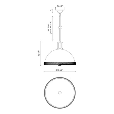 Doral 16-in Steel Pendant