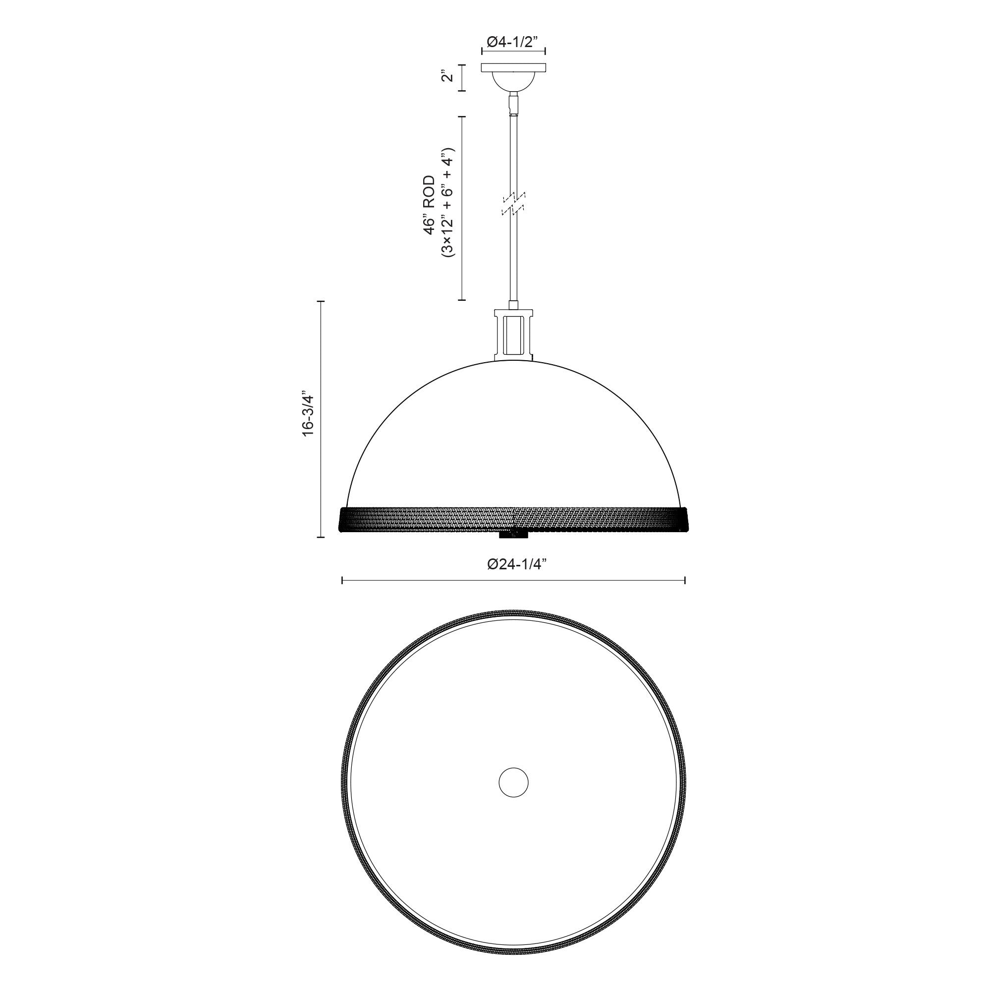 Doral 24-in Steel Pendant