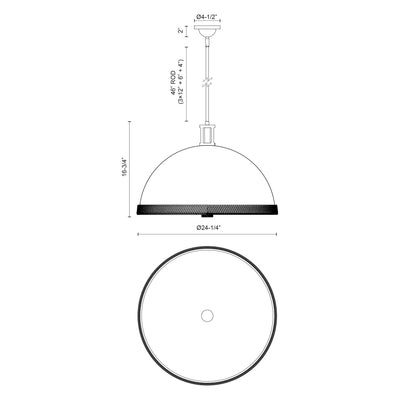 Doral 24-in Steel Pendant