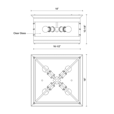 Douglas 18-in Steel Flush Mount