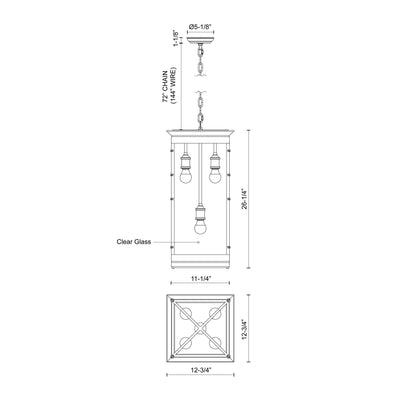 Douglas 26-in Steel Pendant