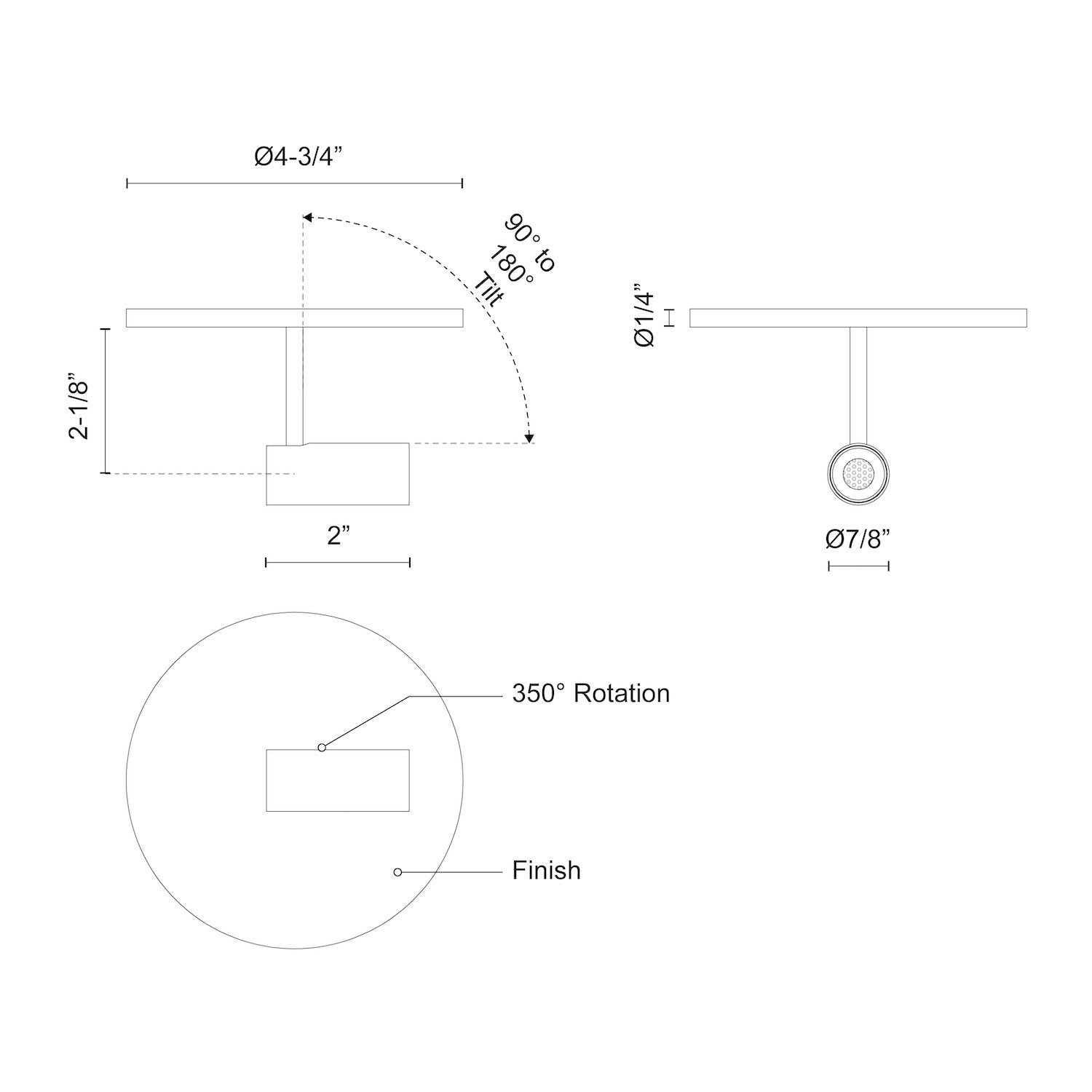 Downey 2-in Aluminum Semi-Flush Mount