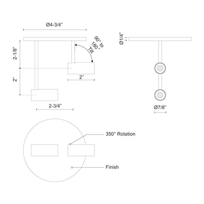 Downey 2-in Aluminum LED Semi-Flush Mount