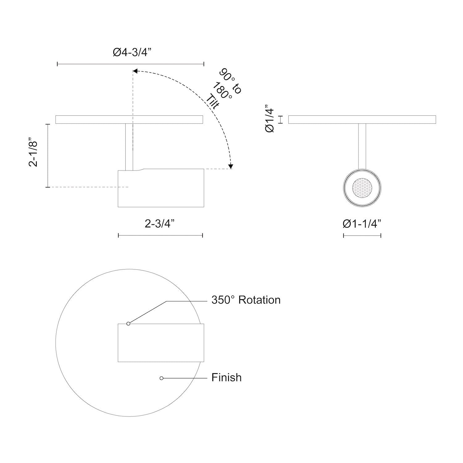 Downey 3-in Aluminum LED Semi-Flush Mount