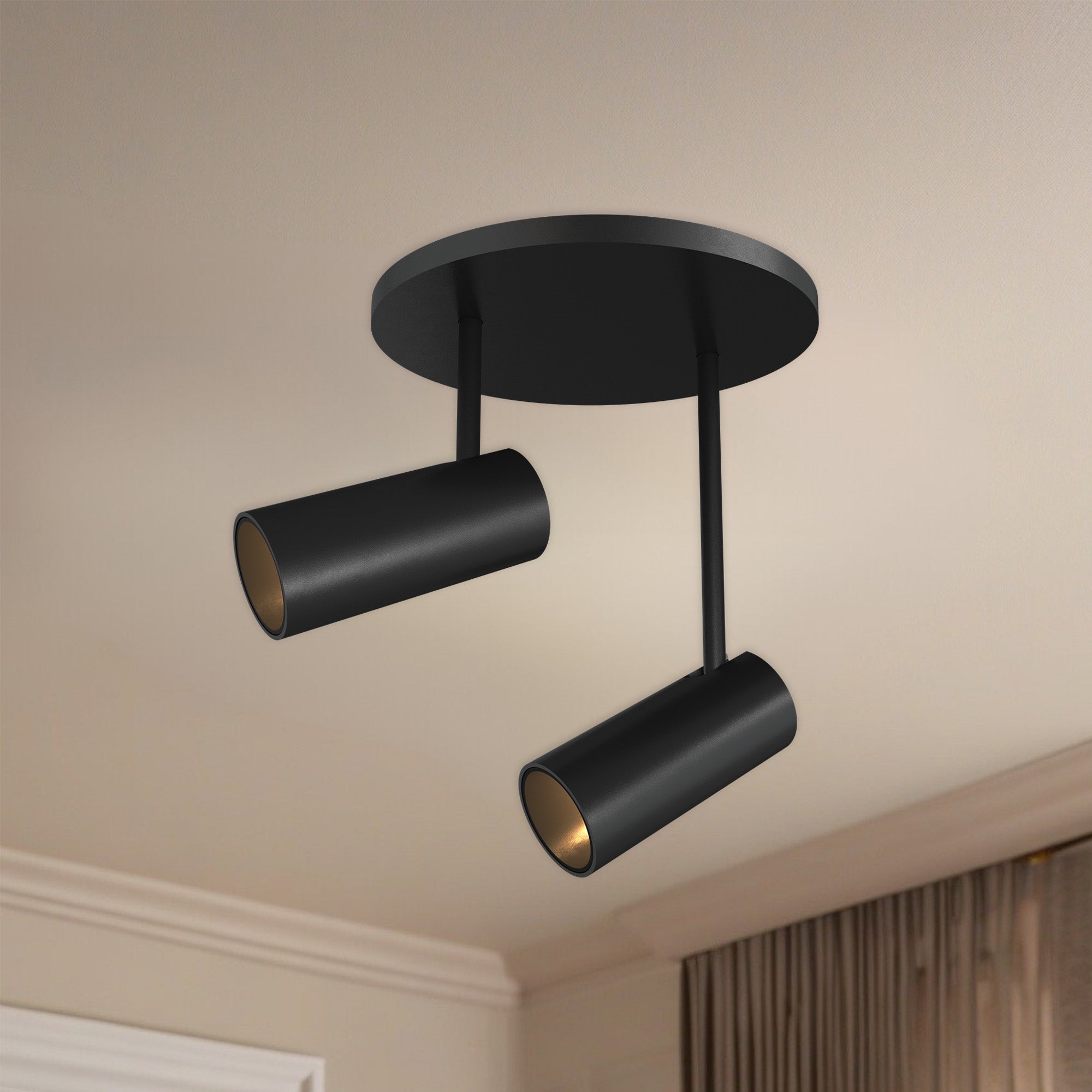 Downey 3-in Aluminum 2 Head LED Semi-Flush Mount