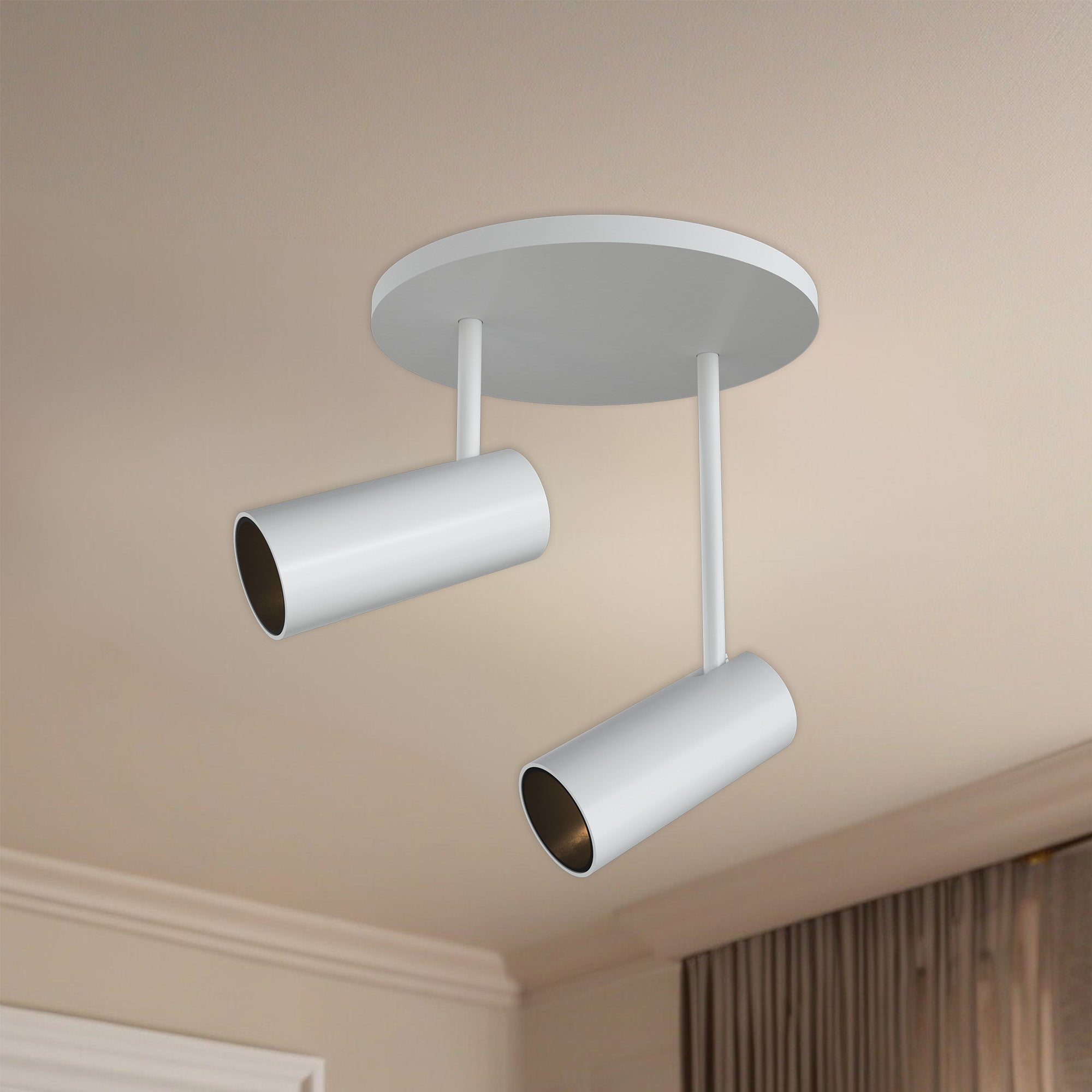 Downey 3-in Aluminum 2 Head LED Semi-Flush Mount