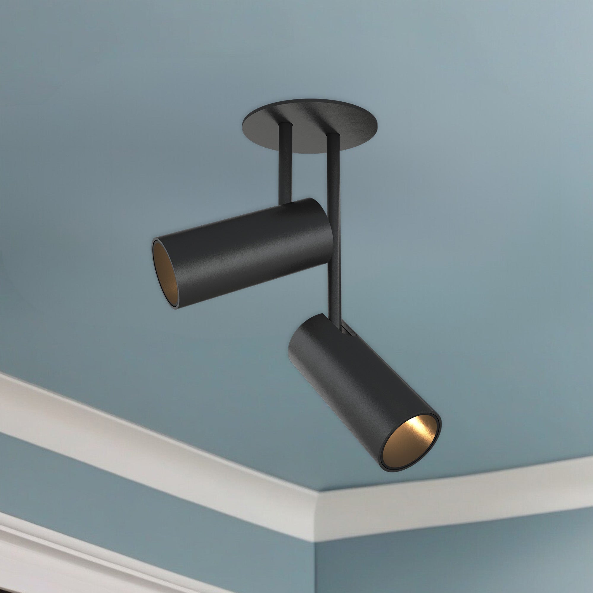 Downey 2-in Aluminum 2 Head Semi-Flush Mount