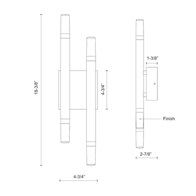 Draven 5-in Aluminum Acrylic Wall Sconce