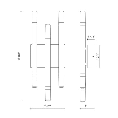 Draven 7-in Aluminum Acrylic Wall Sconce