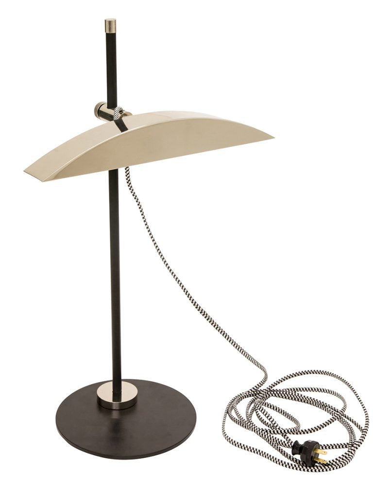 19.5-inch Shelburne Matte Black Polished Nickel Accent Table Lamp
