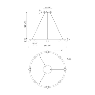 Dune 33-in Aluminum Chandelier
